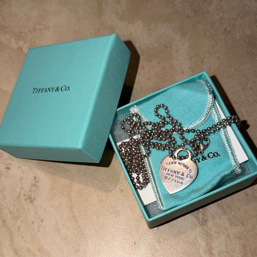 Long Tiffany & Co. Silver Heart Necklace